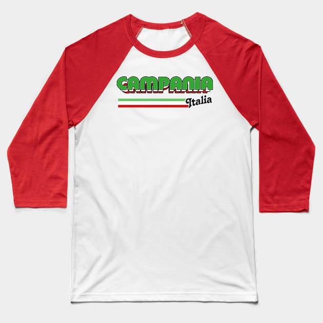 Campania, Italia // Retro Italian Region Design Baseball T-Shirt by DankFutura